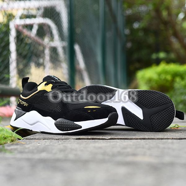 

treeperi fashion chunky reflective sneakers black metallic gold men trainers running shoes us 8.5 eur 42 for men