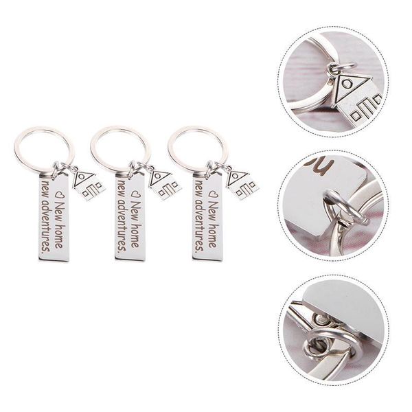 

3pcs stainless steel keychain durable prime housewarming keychain bag pendant keychains housewarming keyring real estate gifts