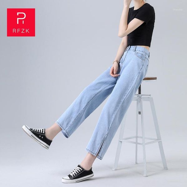 

rfzk 2020 new summer vintage jeans woman cowboy denim pants summer trousers1, Blue