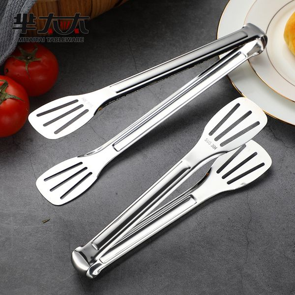 

barbecue tools 304 thickened stainless steel food clip steak clamp kitchen baking tool multi-function barbecue clip tongs