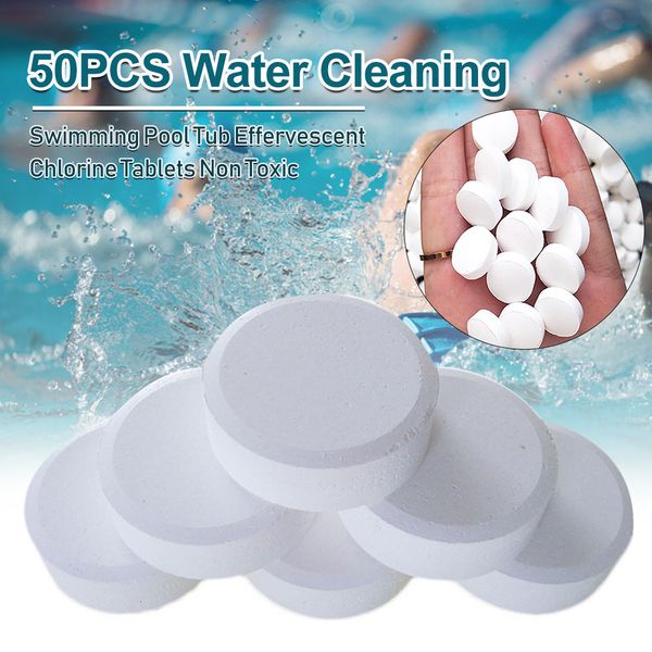 

swimming cleaning chlorine spa 50pcs tub water clarifier instant effervescent tablets multipurpose pool cleaner