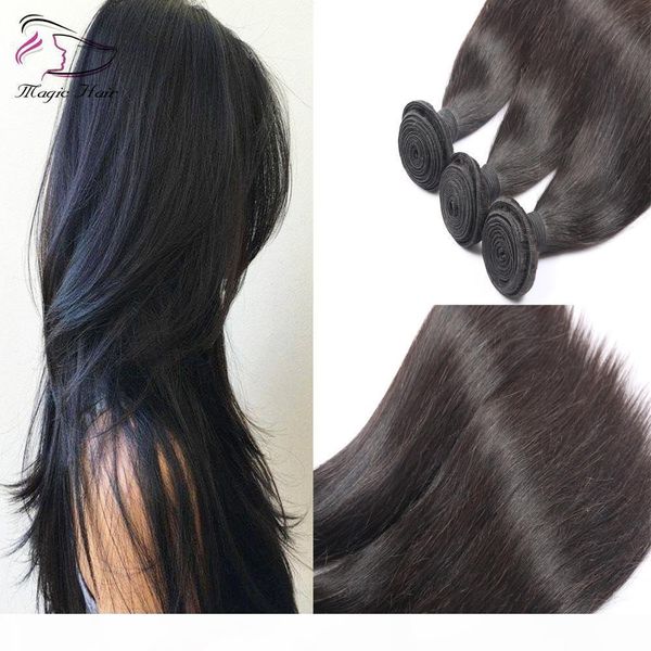 

brazilian human hair bundles 3pcs lot malaysian peruvian cambodian unprocessed virgin straight hair bundles dyeable 7a human hair weave, Black