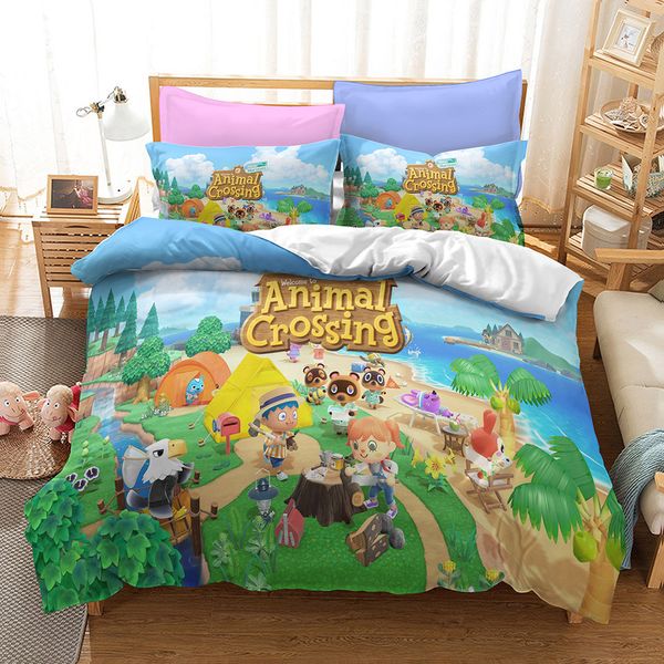 Animal Crossing 3d Set biancheria da letto per adulti Set copripiumino per bambini Twin Full Queen King Size Biancheria da letto Biancheria da letto Dropshipping LJ201127