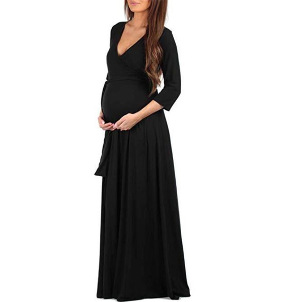 

maternity dresses for p shoot evening party dress maternity clothes dresses for pregnancy women v-neck pregnant clothes, White