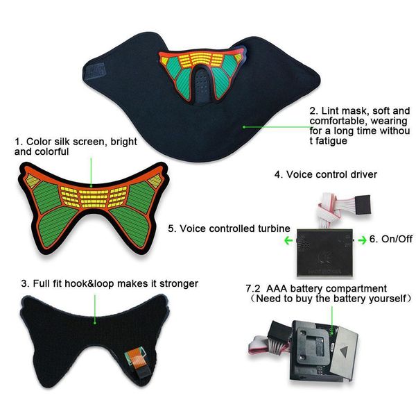 

cool el cold light mask voice-activated glowing mask to dance with the rhythm of music hallow qylgey powerstore2012