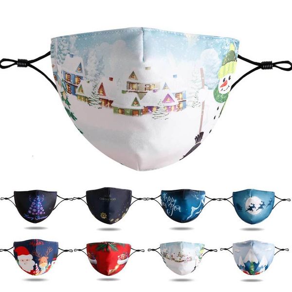 

ek42masks fashion face designer christmas cartoon washable printed santa beard mouth mask dust haze facemask ship