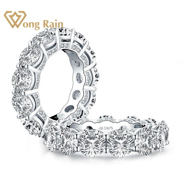 

wong rain 925 sterling silver round cut created moissanite gemstone diamonds engagement ring wedding band fine jewelry wholesale q1219, Golden;silver