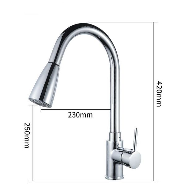 

kolerth polish chrome brass kitchen faucet deck mounted vessel sink mixer tap pull out rotation spray bathroom jllgus
