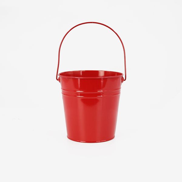 

d15xh15cm metal planter red storage buckets tin pails decor ornament for party favor wholesale table centerpieces