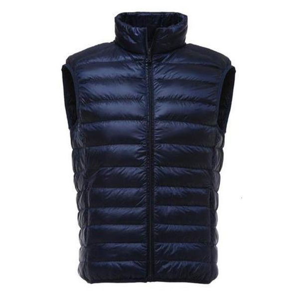 

new arrival brand men sleeveless jacket winter ultralight white duck down vest male slim vest men windproof warm waistcoat, Black;white