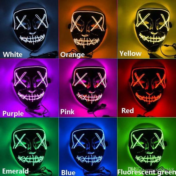 

halloween mask led light up funny masks el wire the ghost with blood election year great festival cosplay costume party mask hh9-2415