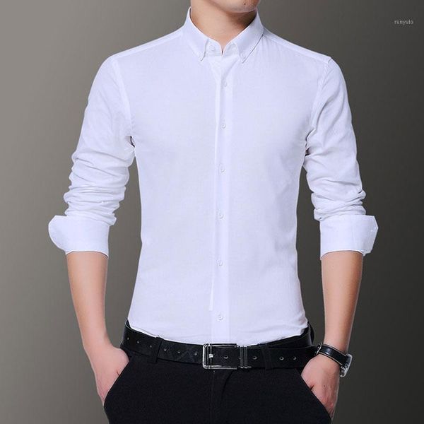 

yufeiyan 2019 casual white cotton shirt men regular fit men's shirt with long sleeve social plus size -5xl sleeve dress1, White;black