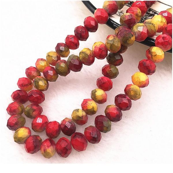 

50pcs/lot 6x4/8x6mm rondelle austria faceted crystal glass beads loose spacer beads for jewelry making diy brac jlllbf