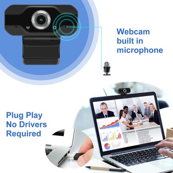 

1080p hd computer webcam camera with microphone web camera for pc lapconferencing lhb99