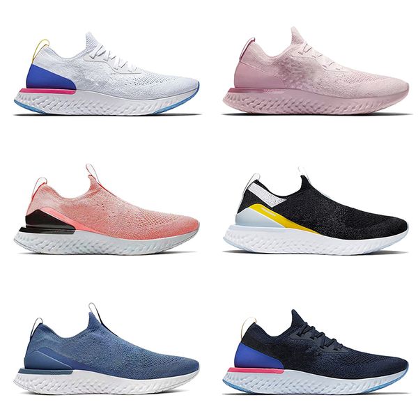 

epic react fly knit running shoes fashion men women white blue red purple belgium trainers sports sneakers chaussures 36-45, White;red