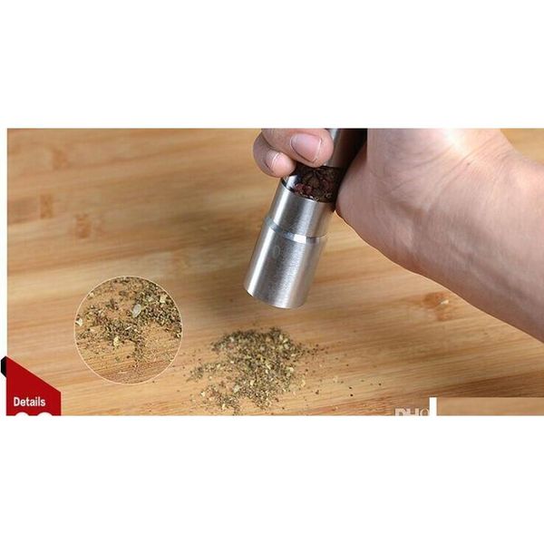 

new arrive 50pcs/lot stainless steel pepper grinder portable manual pepper muller seasoning grindi jlldwt bdegarden