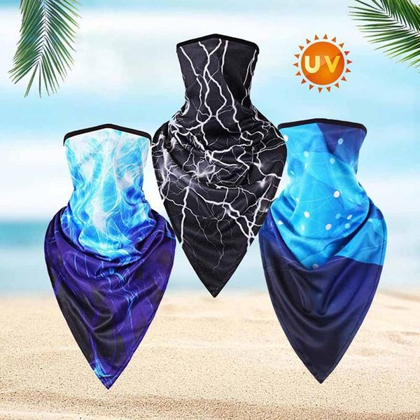 

cycling caps & masks 1pc camouflage outdoor breathable neck cover bandana windproof dust cool scarf wrap sports neckwear headband, Black