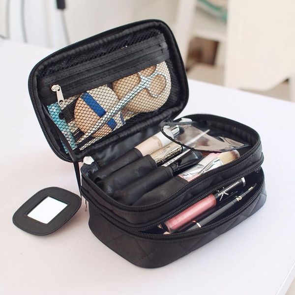 

cosmetic bags & cases bag wash rhombic waterproof case nylon black storage