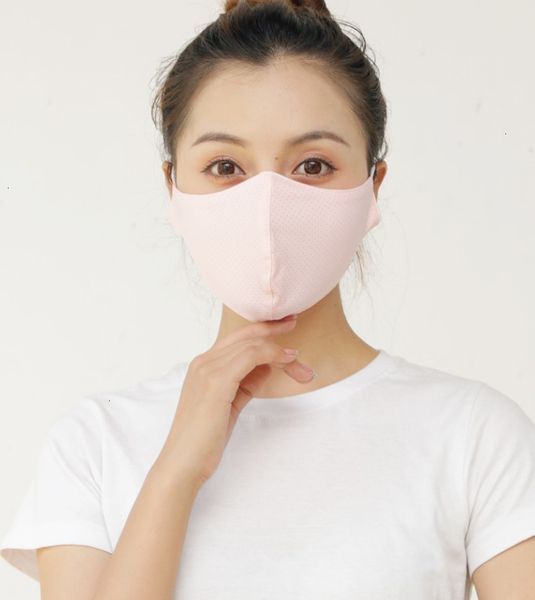 

reusable face cloth ice silk washable anti-uv cover anti dust windproof mask for adults solid color