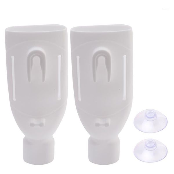 Dispensador de sabão líquido 2pcs soco livre com ventosa porta portátil montado na parede shampoo à prova de vazamento El casa silicone squeezer bomba design