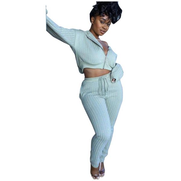 

women's tracksuits women 2021 winter sport pants two piece sets lady's hooded zipper short coats casual trousers outfits streetwea, Gray
