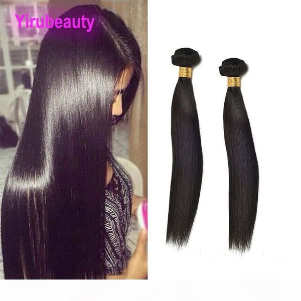 

malaysian virgin hair 2 bundles silky straight human hair extensions 2pcs lot straight nautral color black straight bundles, Black;brown