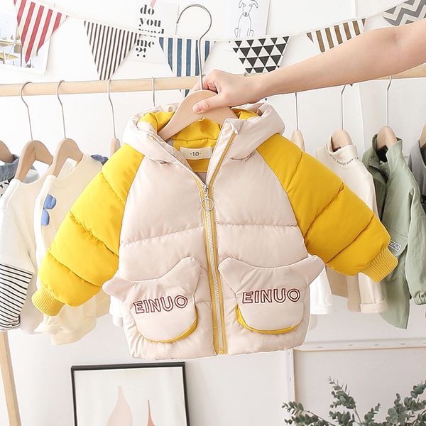 

winter coat children's thickened down foreign style boy's lovely cotton padded jacket 1 baby's, Blue;gray