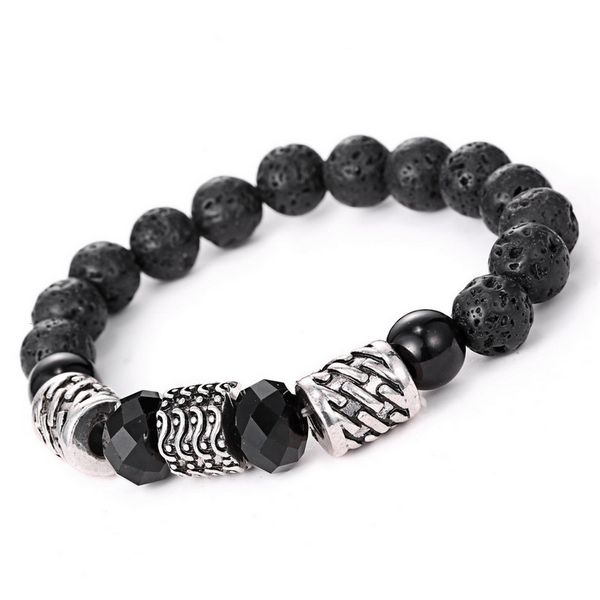 

charms lava natural stone agate prayer beads anti-fatigue volcanic rock charm bracelets men's women's new fashion diffuser jewelry