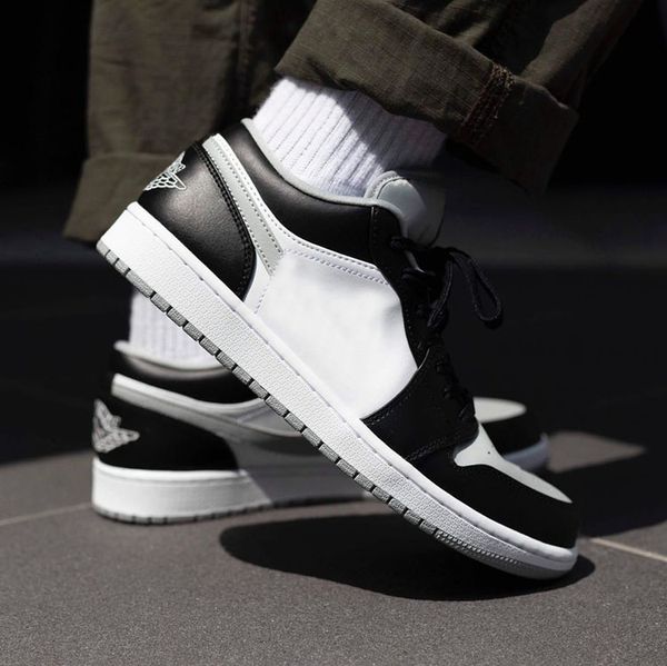 

black and white basketball shoes jumpman 1 low shadow 553558-039 black light smoke grey whit black woman shoes men shoes men shoe