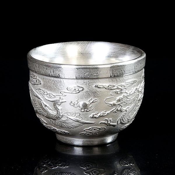 

tea bowl 999 silver ceramic tea cup 90ml handmade teacup master puer cups holder container teaware boutique as christmas gift bbyzid