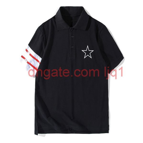 

19ss mens t shirt cotton short sleeve mens print casual tees 2 colors, Black