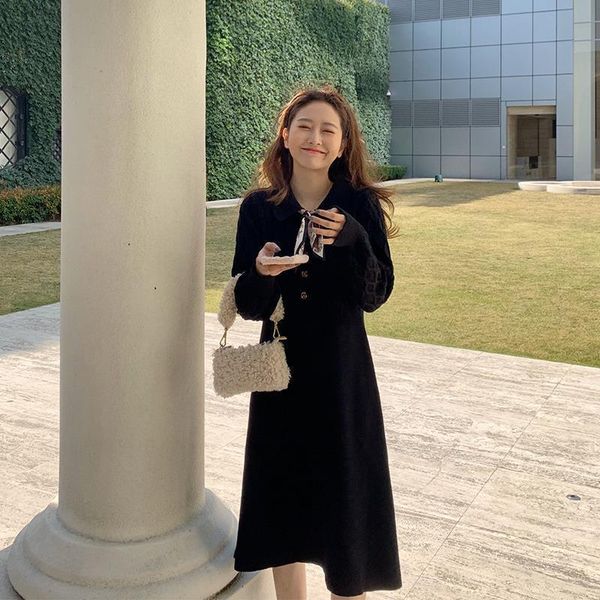 

2021 new autumn turtleneck jumper knitted or crocheted gown female pullover dressed y281 epa2, Black;gray