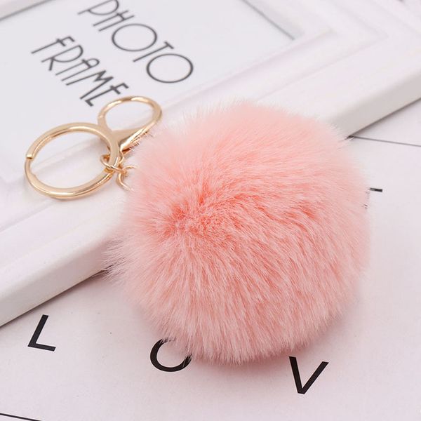 

fatory fashion autumn winter fashion ladies bag pendant plush car keychain pendant imitation rex rabbit fur ball keychain wholesale, Silver