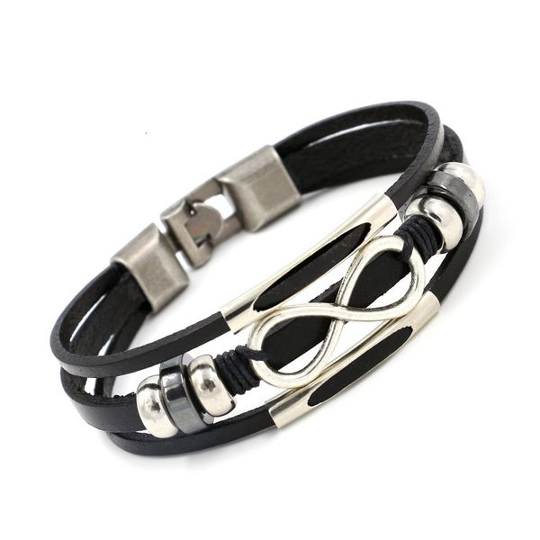

infinity bracelet bracelets genuine 8 wristband wrap leather bangle cuffs for women men fashion jewelry christmas gift drop shipping