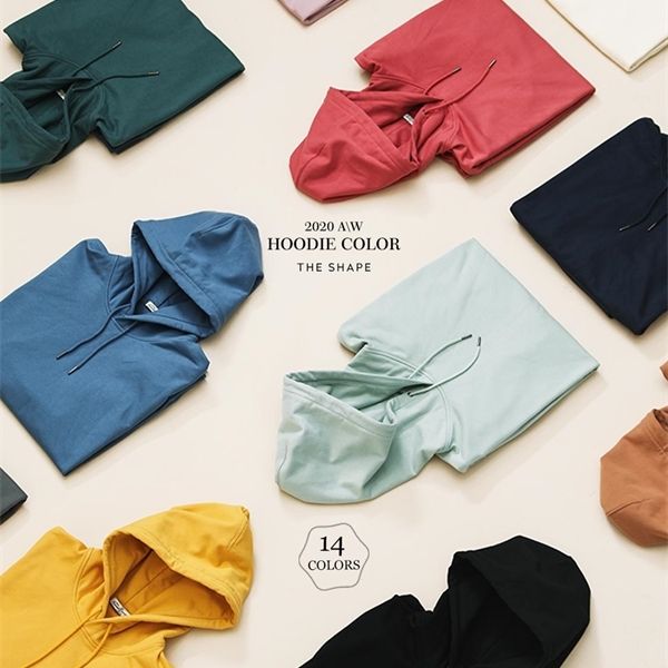 

simwood 2020 autumn winter new hooded hoodies men thick 360g fabric solid basic sweatshirts quality jogger texture pullovers q1217, Black;white