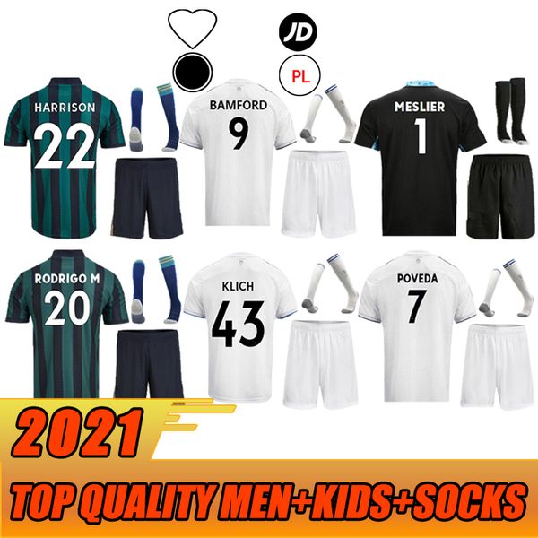 

men + kids kit socks 20 21 soccer jersey 2020 2021 raphinha roberts rodrigo koch costa alioski phillips bamford llorente r football shir, Black;yellow