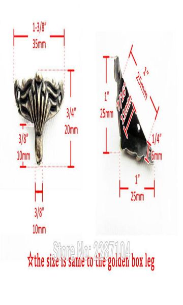 

4pcs brand new decorative brass golden vintage jewelry chest box wood case feet leg corner protector guard 35x20mm bbyfpn