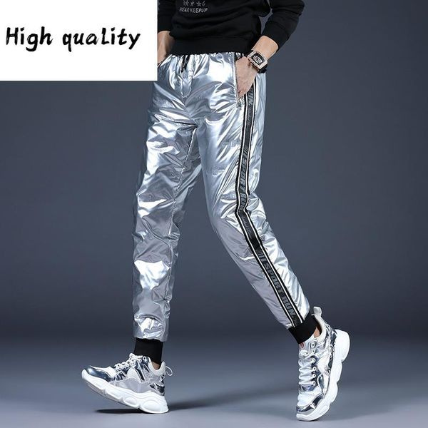 

and autumn winter menswear plush down warm pants, Black