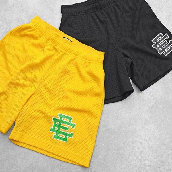 

men's shorts men summer gym eric emanuel sports pants fitness mesh quick dry mens ee basic casual beach, White;black