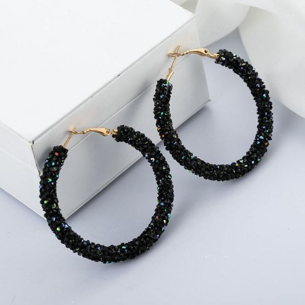 

trendy black white geometric round circle earrings women hyperbole jewelry anniversary party birthday gift cel2007r1, Silver