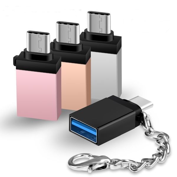 

type c adapter usb c to usb a otg adapter converter with keychain for macbook for samsung s10 s9 s8 plus lg g5 g6