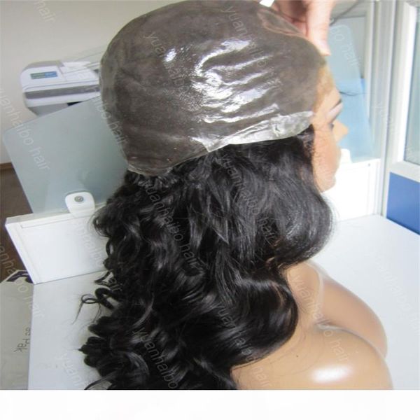 

new product jet black color 1 virgin brazilian wavy hair full thin skin wig ing, Black;brown
