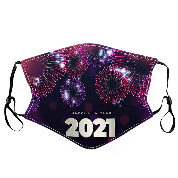

shipping christmas party masks 2021 happy dhl new year fashion printed washable reusable mask breathable face cove