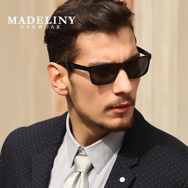 

sunglasses madeliny men polarized square tr90 frame sun glasses driving rectangle shades for oculos masculino ma296, White;black