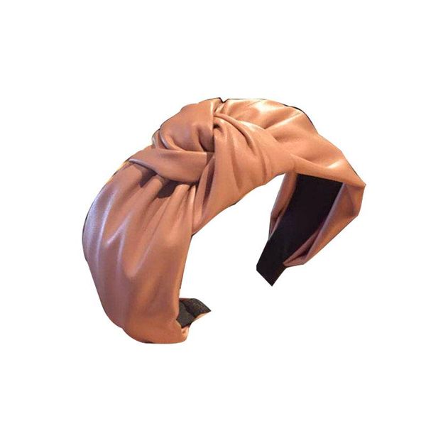 

women fashion glossy pu leather wide headband leather bow knotted hair hoop female party solid color headband hair accessories q sqcvmb