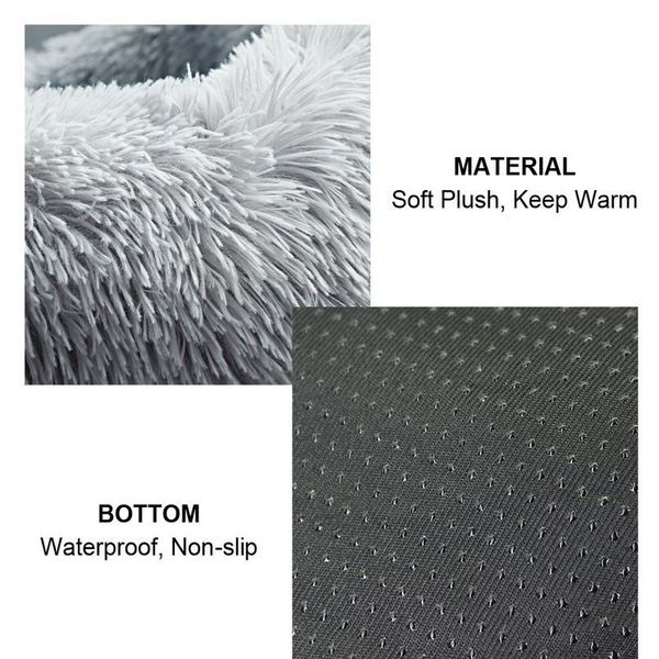 

pet dog bed warm fleece round dog kennel house long plush winter pets dog beds for medium large dogs cats s sqciee