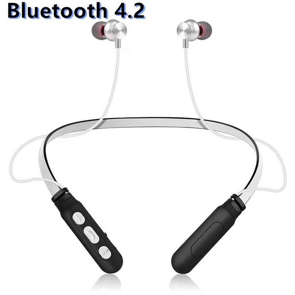 

neckband wireless headphone bluetooth 4.2 earphone with mic stereo earbuds headset earphones
