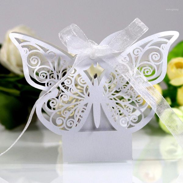 

50pcs butterfly gift paper boxes creative laser cutting wedding candy dragee gift box chocolate packaging wrapping paper bags1