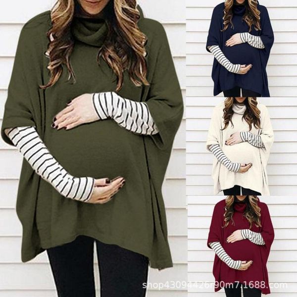 

autumn casual loose sweater stripe 2019 two piece t-shirt fashion mom women's wear, Black;gray