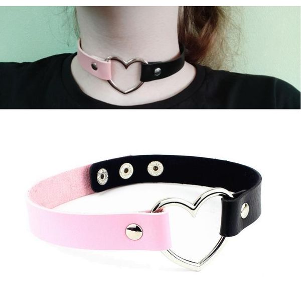 

black leather spike rivet stud collar choker punk rock gothic chokers chain for women men necklace statement jewelry f jllvii, Red;blue